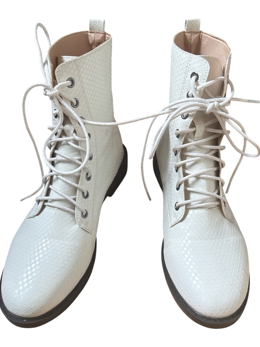 NWOT White Lace-Up Women's Combat